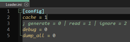 Loader.ini cache = 1